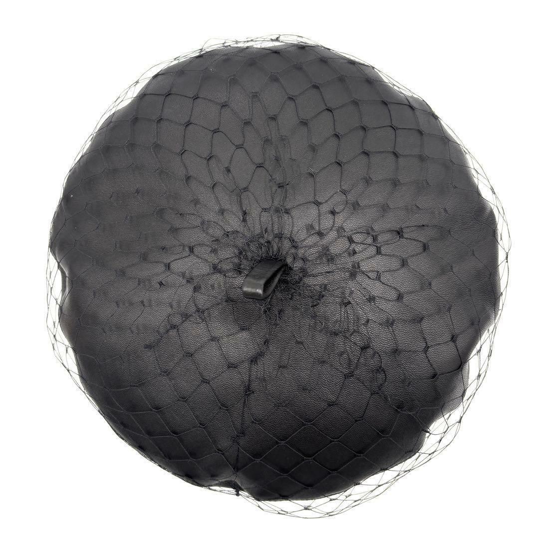 【極美品】ディオール ベレー帽 キャスケット ラムレザー ゴールドロゴ 黒 網