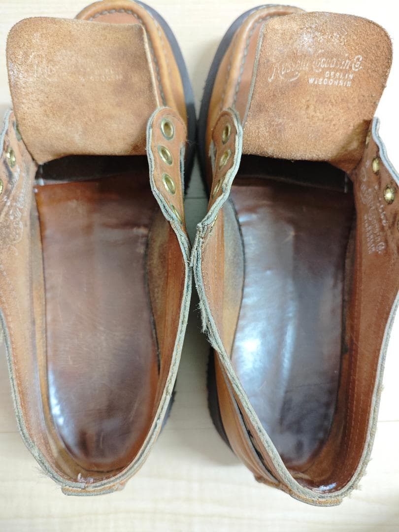 ラッセルモカシン ヒューロン 8 E 黄 カモ 箱付き リソール済