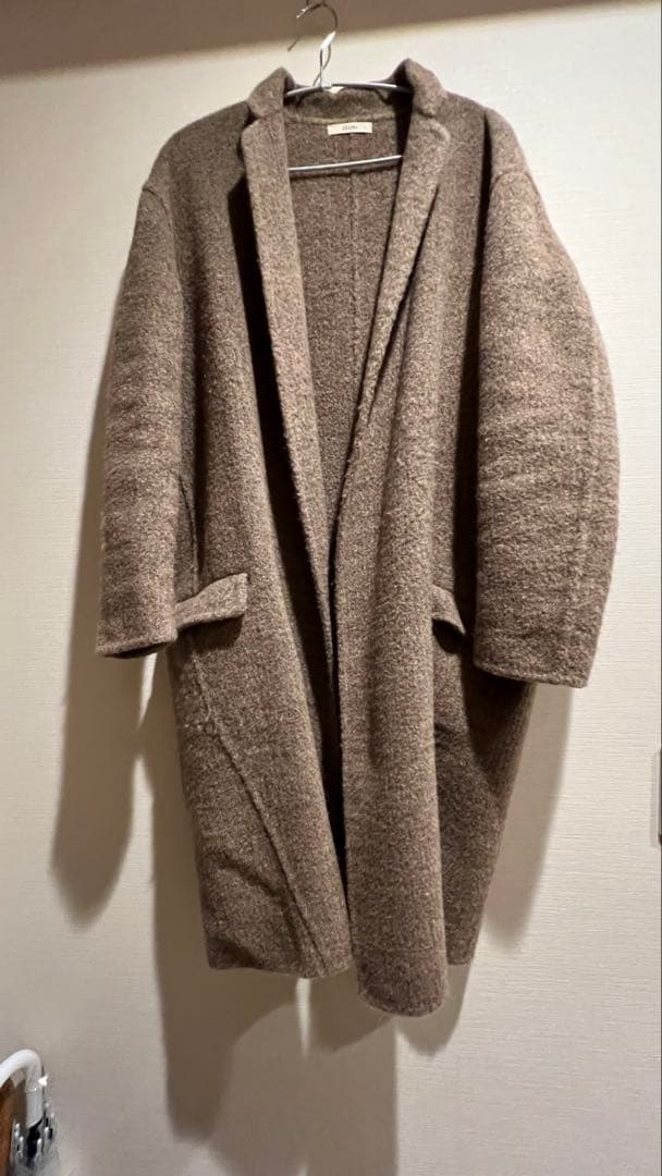 CELINE ブラウン ウール混合 チェスターコート