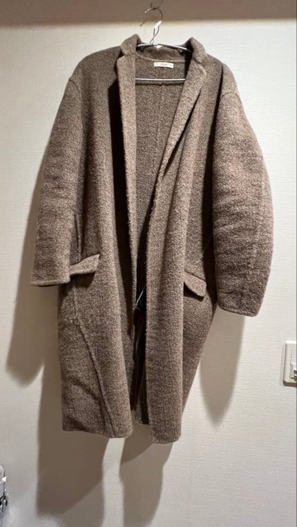 CELINE ブラウン ウール混合 チェスターコート