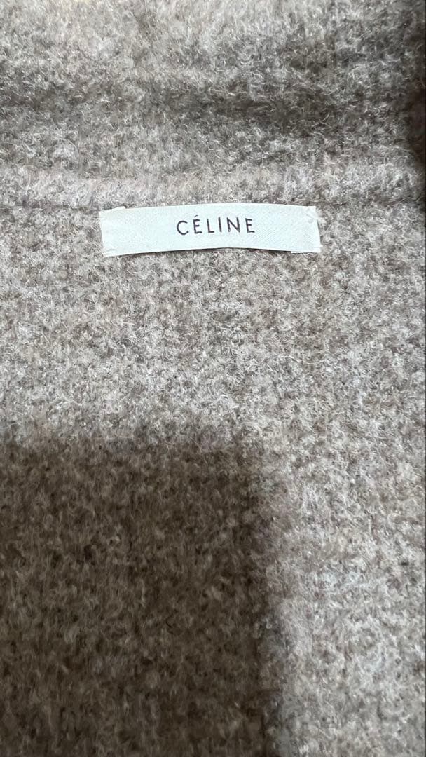 CELINE ブラウン ウール混合 チェスターコート