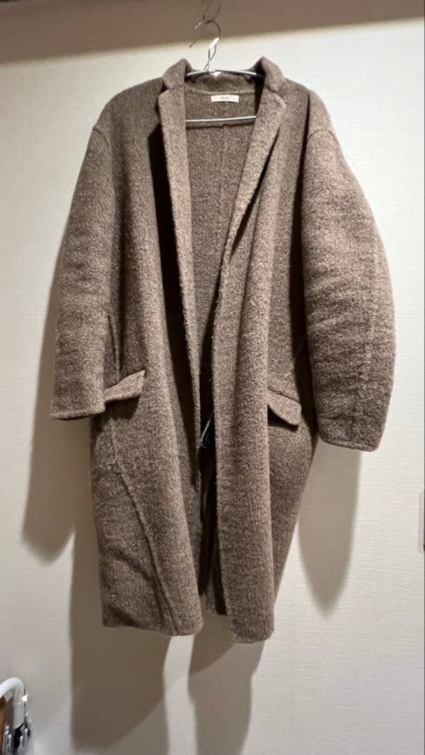 CELINE ブラウン ウール混合 チェスターコート