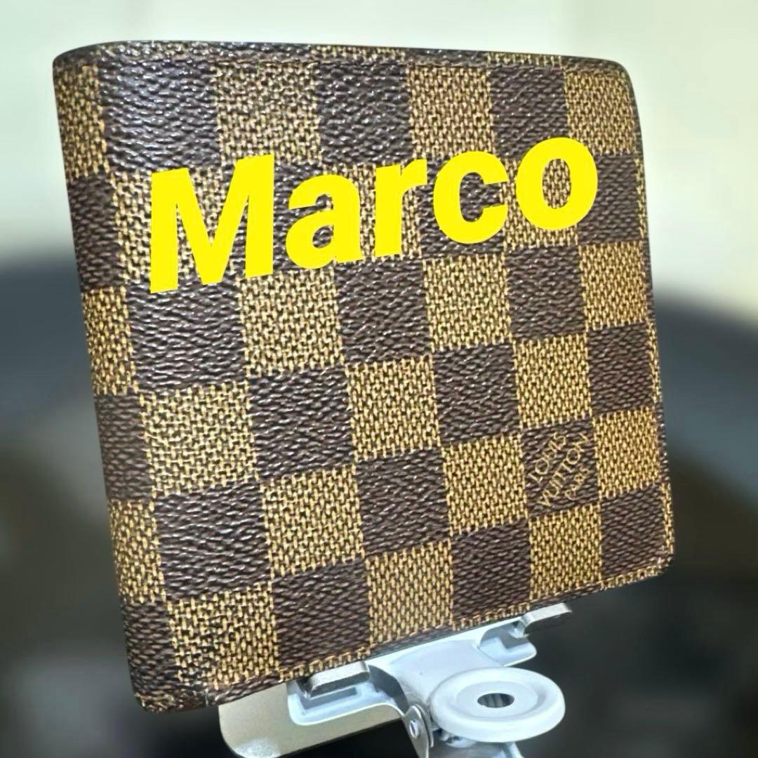 ⑥☆美品☆ダミエ ♪マルコ☆2つ折り財布★ポケットあり