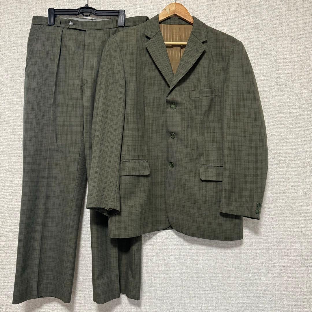 70s イタリア製 セットアップ 一点物 vintage チェック スーツ