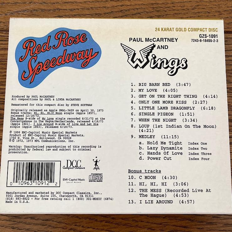 【DCC ゴールドCD】RED ROSE SPEEDWAY