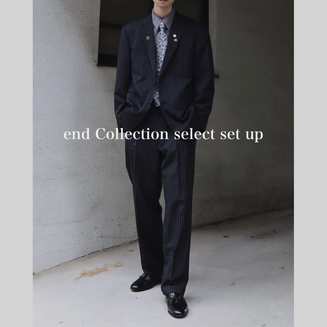 90s 黒×灰色 セットアップ シャツ ネクタイ ピンズ付 成人式 入学 卒業式