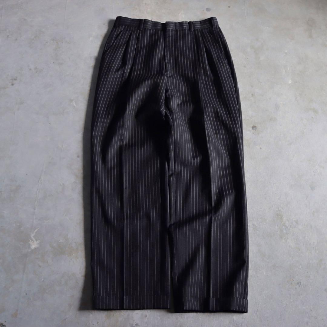 90s 黒×灰色 セットアップ シャツ ネクタイ ピンズ付 成人式 入学 卒業式