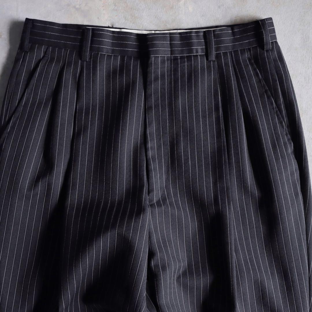 90s 黒×灰色 セットアップ シャツ ネクタイ ピンズ付 成人式 入学 卒業式