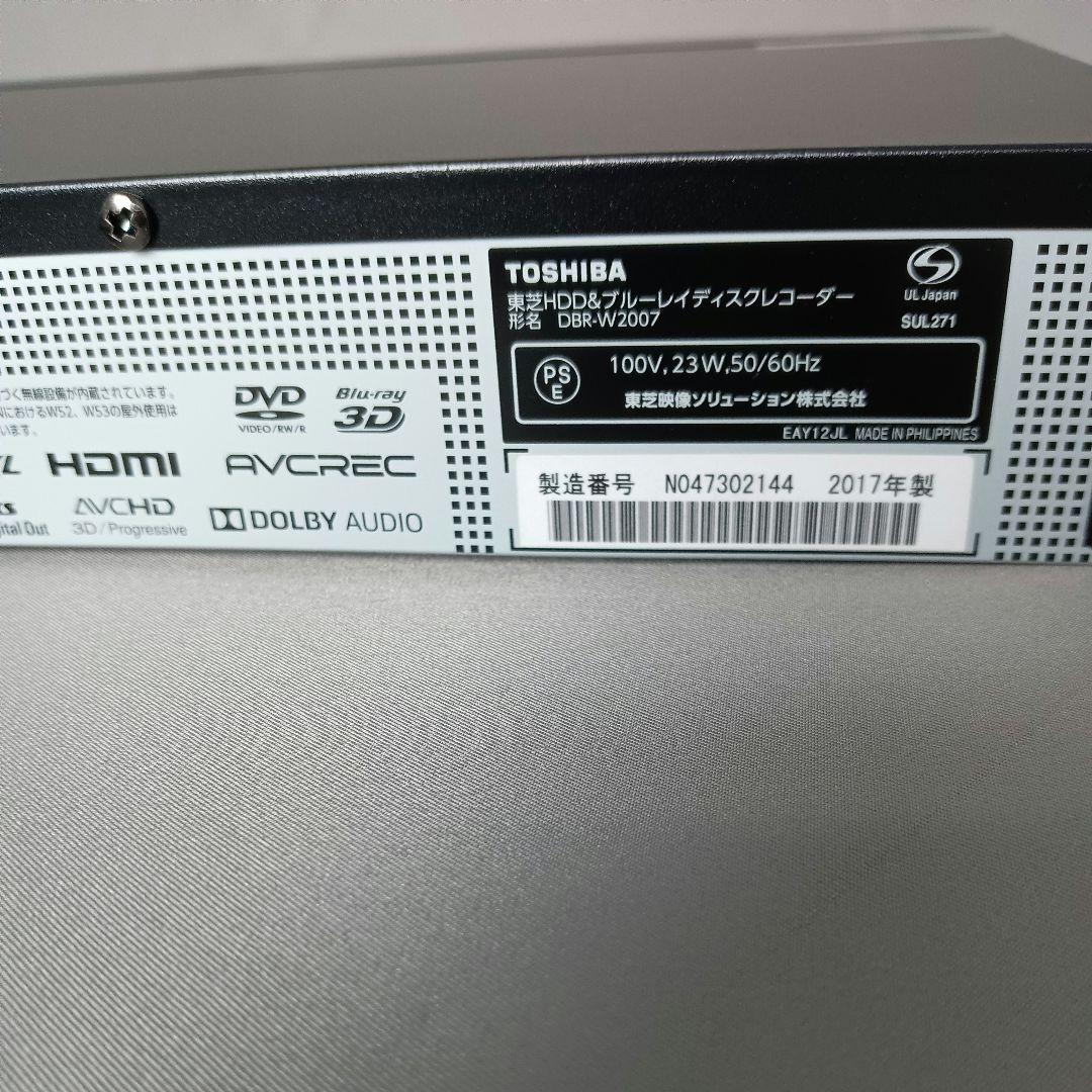 ノ*ア様 TOSHIBA ブルーレイレコーダー DBR-W2007 2TB 2チ