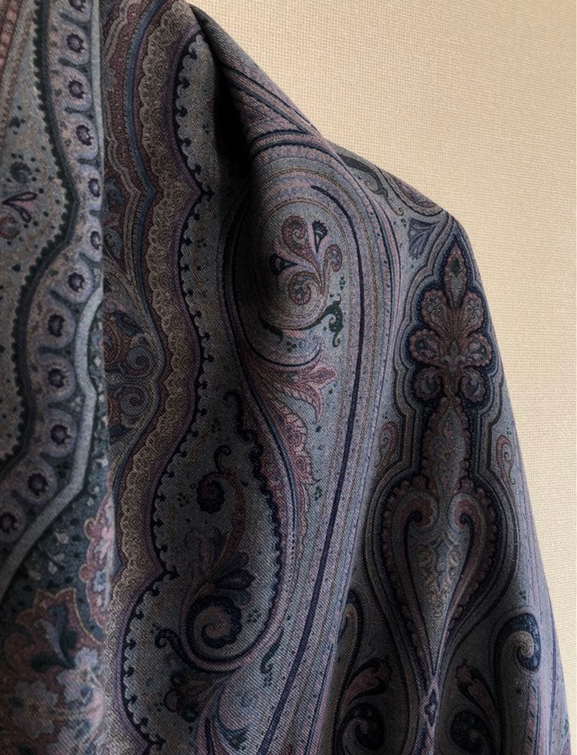 ETRO エトロ ショール ストールペイズリーSILK LANAWOOイタリア製