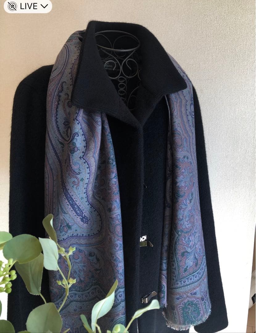 ETRO エトロ ショール ストールペイズリーSILK LANAWOOイタリア製
