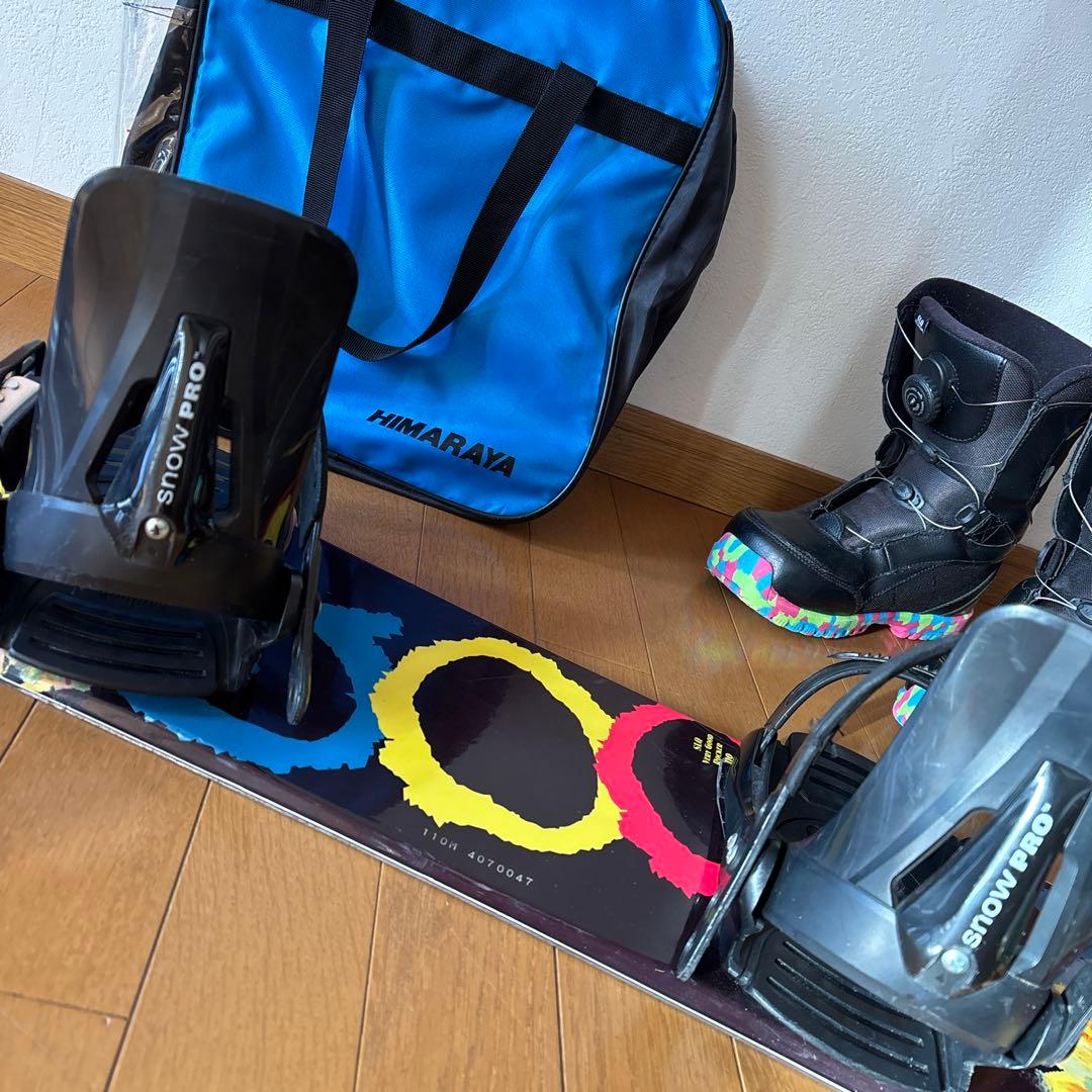 良好　キッズ　110 スノーボードセット ブーツ　ビンディング　ボード　ケース