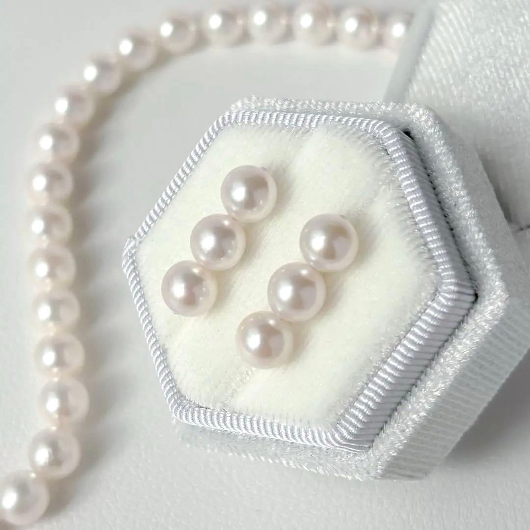 あこや真珠ピアス　３連ピアス　14kgf No.6