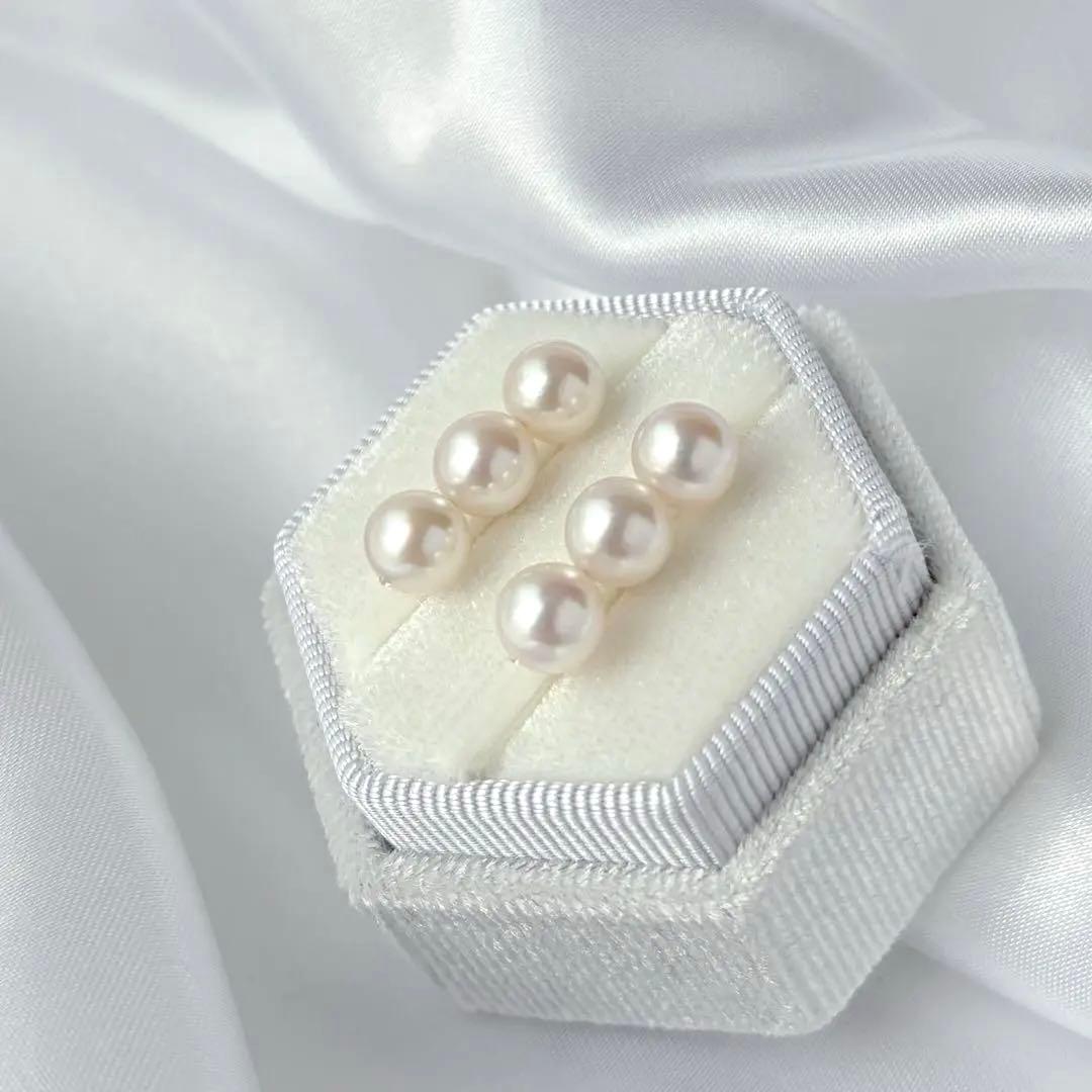 あこや真珠ピアス　３連ピアス　14kgf No.6