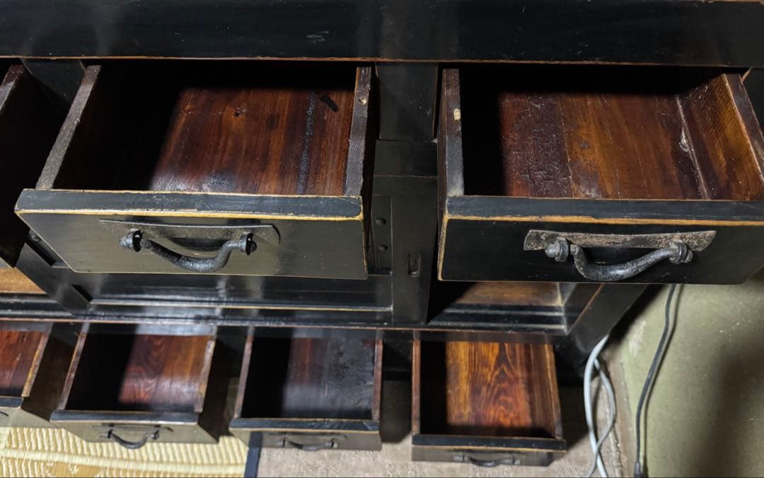 【高級】【良品】【限定4/20マデ】和風 茶箪笥(黒) Atype