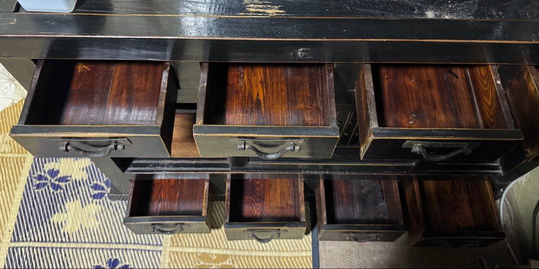 【高級】【良品】【限定4/20マデ】和風 茶箪笥(黒) Atype