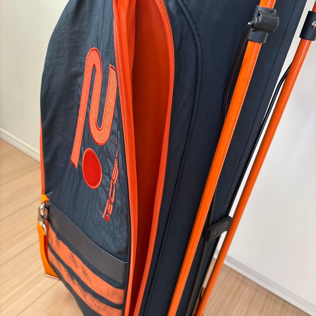 キャディバッグ 黒・オレンジ ロゴ入り