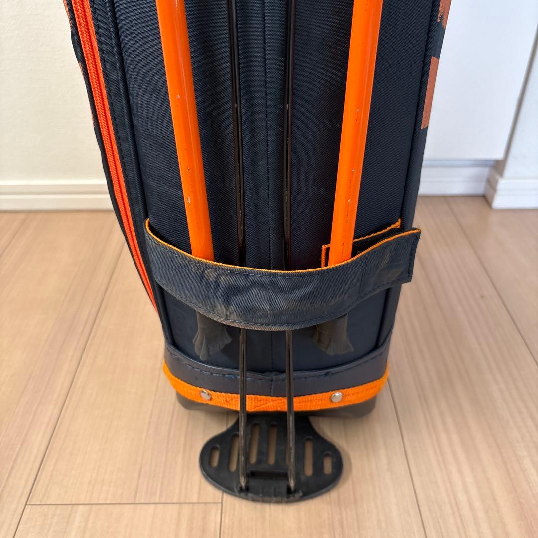 キャディバッグ 黒・オレンジ ロゴ入り
