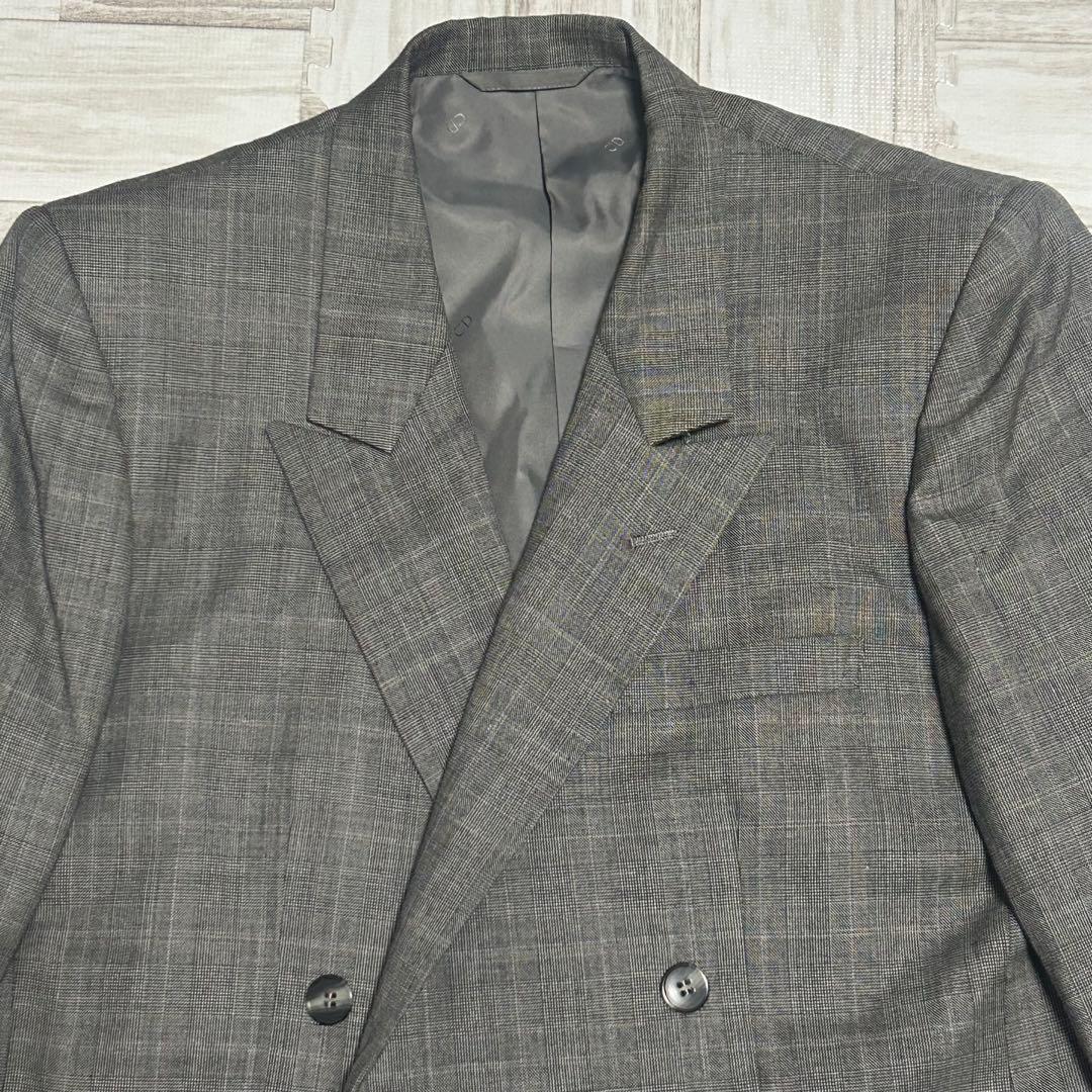 【美品】クリスチャンディオール　セットアップ　ダブル　グレンチェック　 L相当