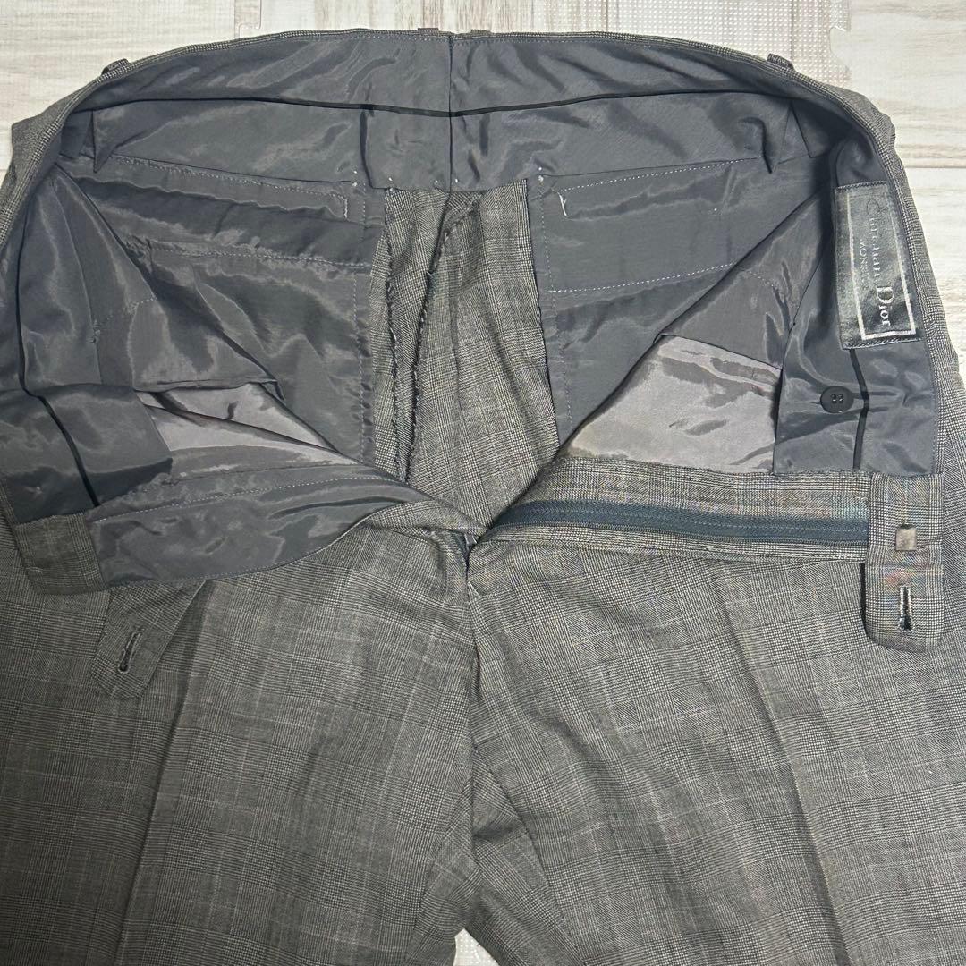 【美品】クリスチャンディオール　セットアップ　ダブル　グレンチェック　 L相当