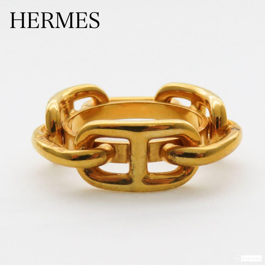 HERMES エルメス シェーヌダンクル スカーフリング ゴールド系