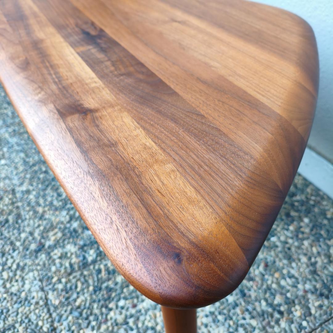 天然木無垢材 ３本脚 変形 テーブル ミッドセンチュリー 北欧 ヴィンテージ