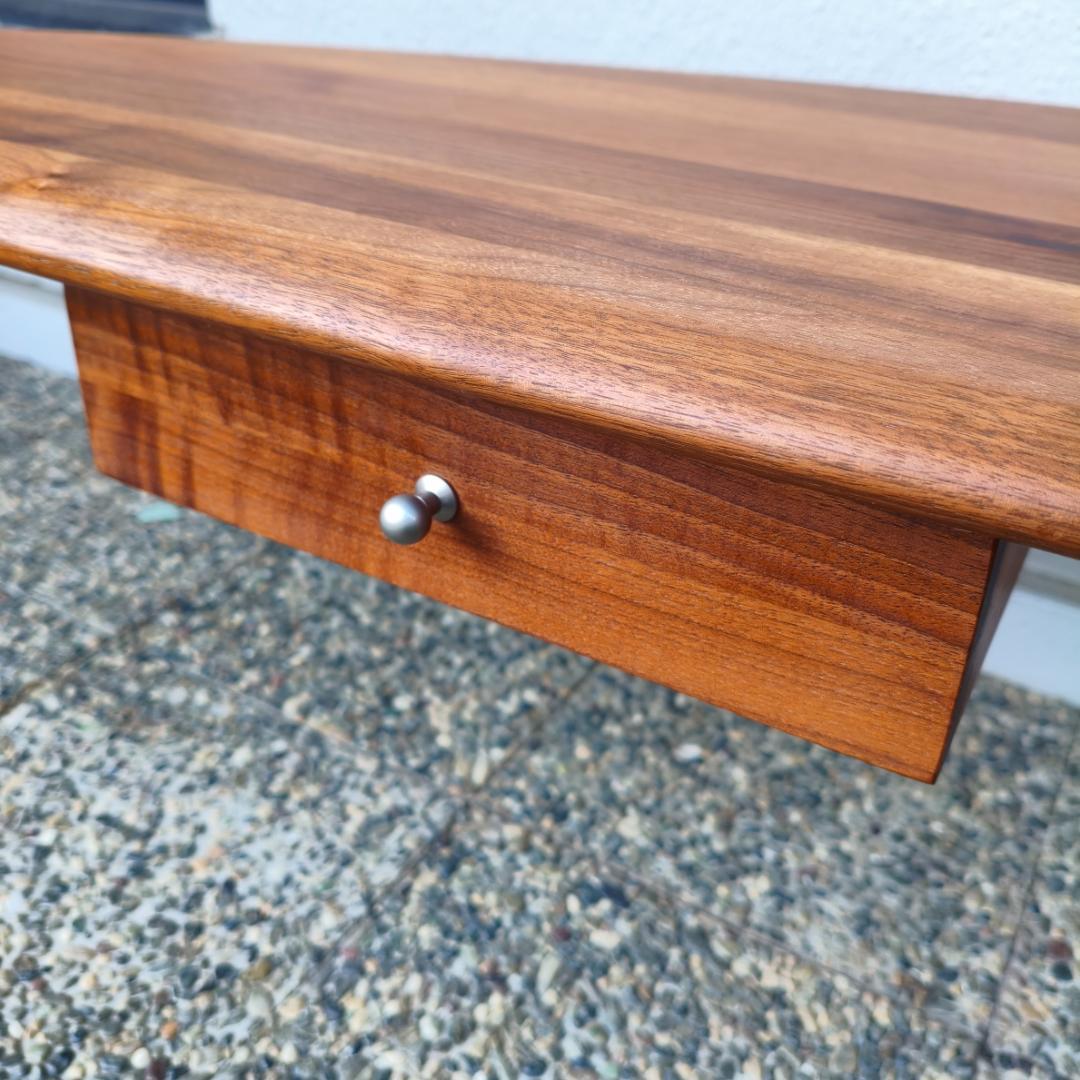 天然木無垢材 ３本脚 変形 テーブル ミッドセンチュリー 北欧 ヴィンテージ