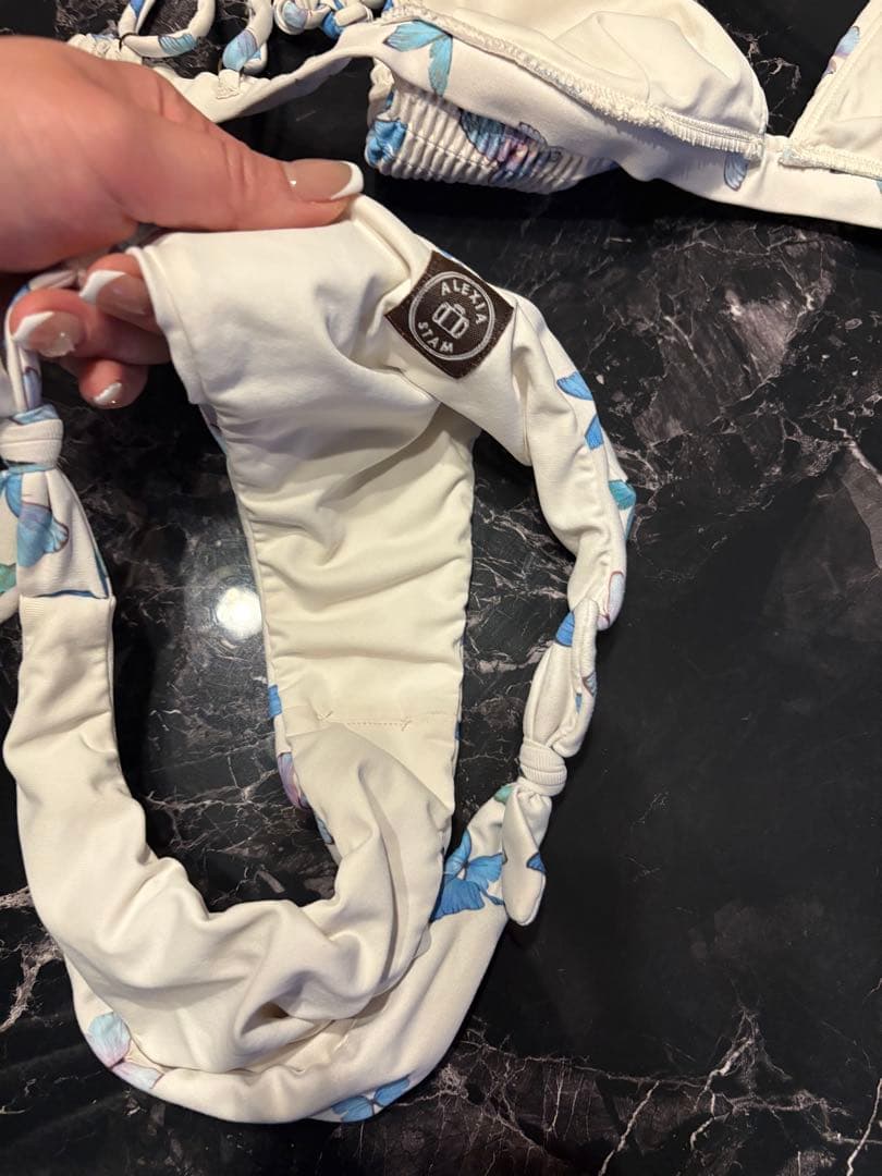 アリシアスタン 水着 バタフライ ホワイト 上下セット