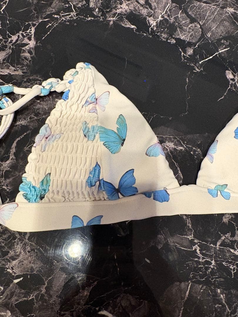 アリシアスタン 水着 バタフライ ホワイト 上下セット