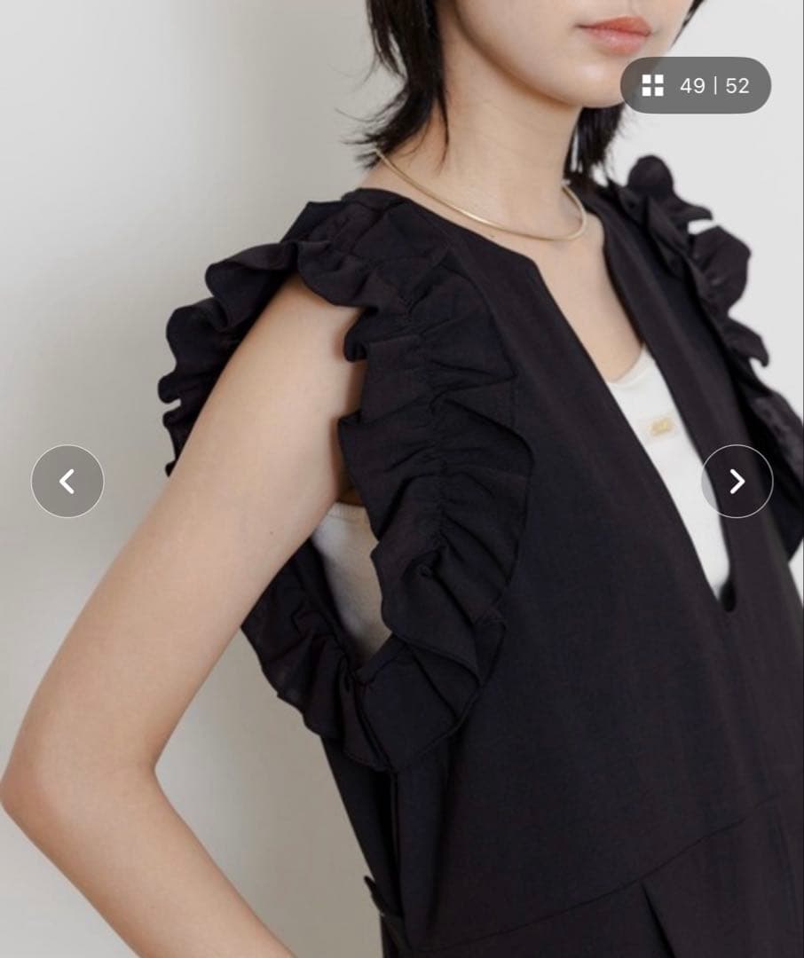 最終お値下げ！ Eimee Law フリルショルダーＵネックオールインワン