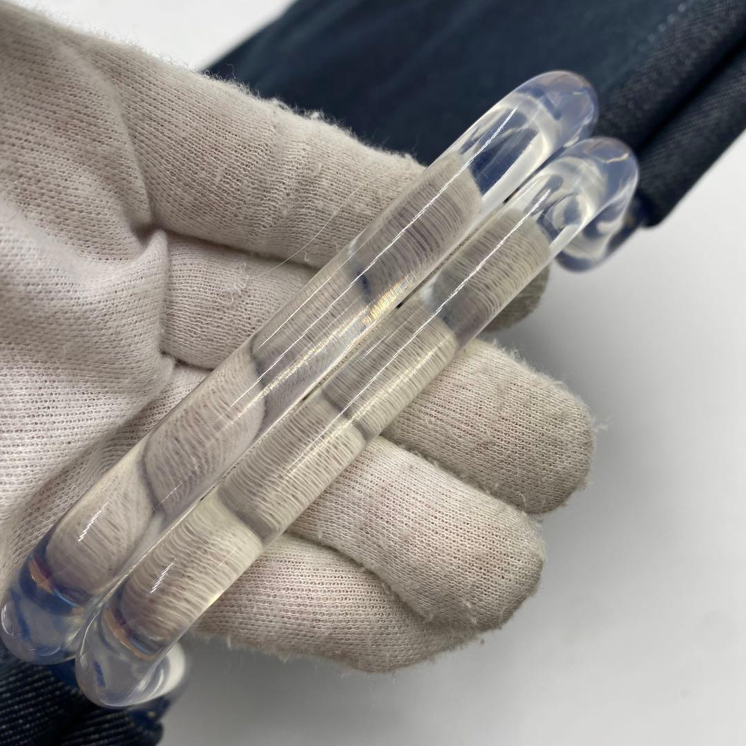 美品希少✨ クレージュ ハンドバッグ クリアハンドル 希少 ロゴ刺繍 インディゴ