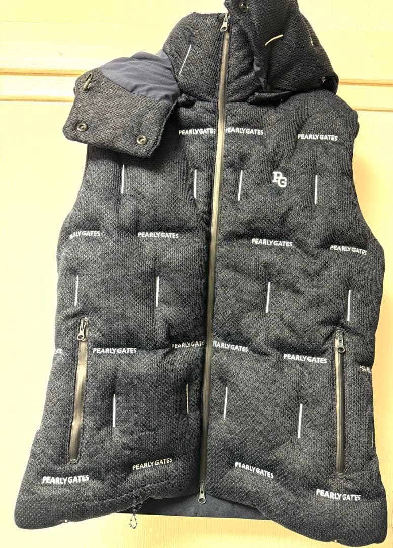 PEARLY GATES フード付きダウンベスト ネイビー　レディース　サイズ1