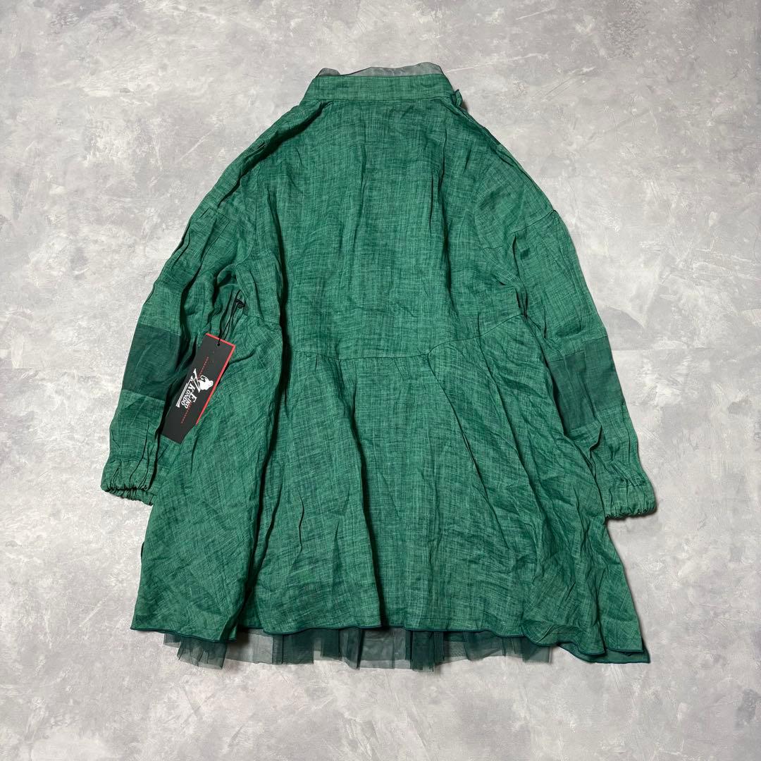 【未使用】エイココンドウ リネン 麻 コート メッシュ 異素材 スプリングコート