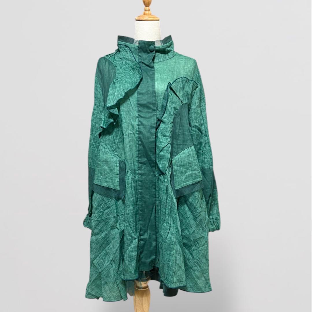 【未使用】エイココンドウ リネン 麻 コート メッシュ 異素材 スプリングコート