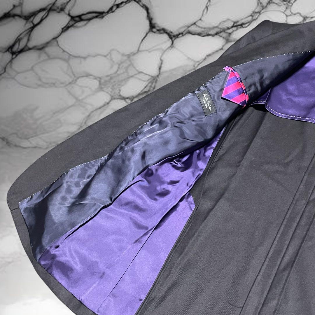 【ポールスミス】美品 高級 ロロピアーナ生地 130's ブラックフォーマル