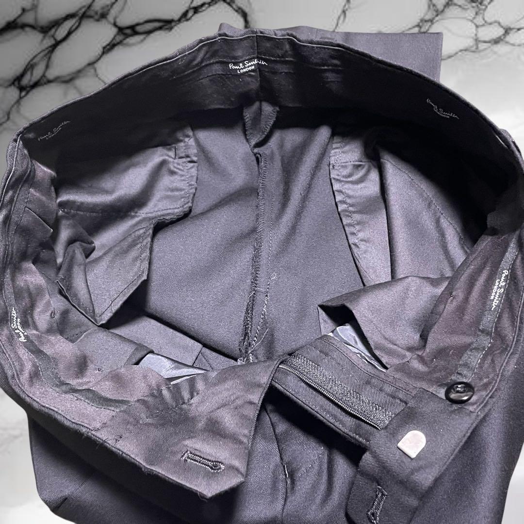 【ポールスミス】美品 高級 ロロピアーナ生地 130's ブラックフォーマル