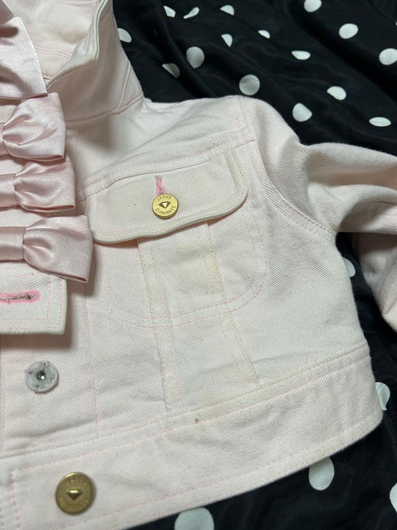 JESUS DIAMANTE バルドーリボン　Gジャン　38 ピンク