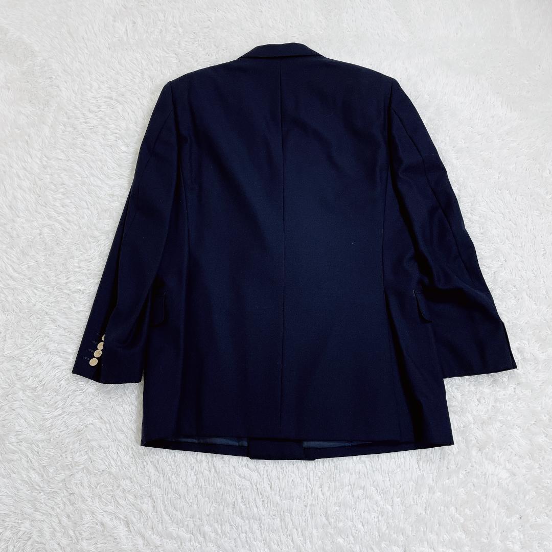 バーバリー 紺ブレ ダブル テーラードジャケット 金ボタン シャドーホース A7