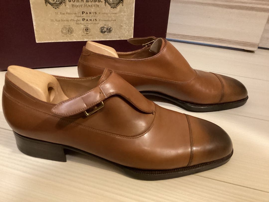 極美品John Lobbパリ　ビスポーク　モンクストラップ