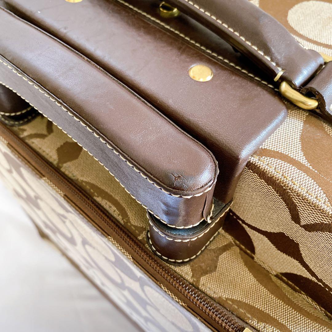 COACH　キャリーケース　スーツケース　2輪　シグネチャー　ブラウン　機内持込