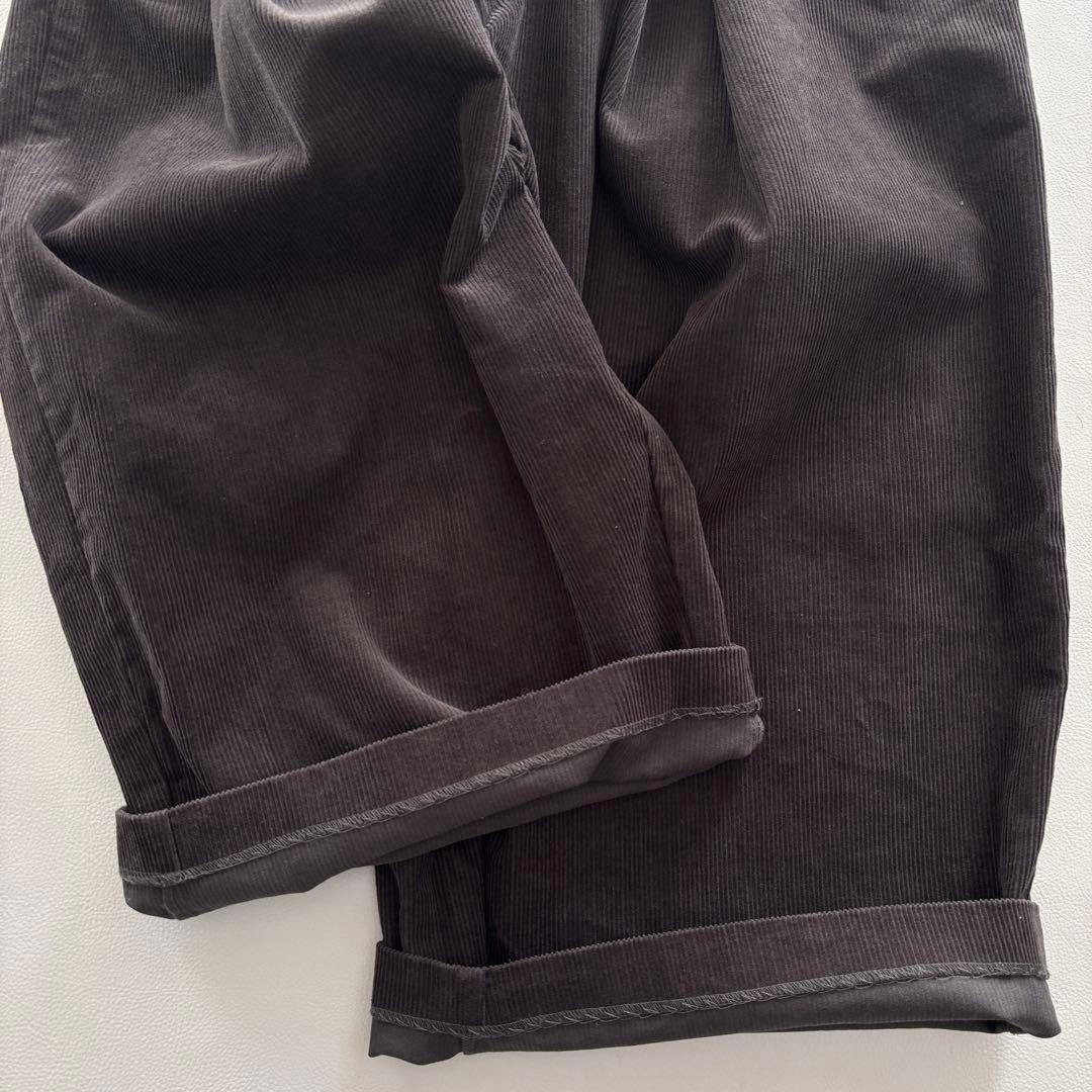 02252 ミズイロインド　コーデュロイ　ワイドパンツ　ブラウン