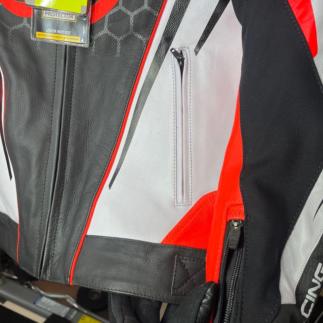 新品50BERIK RACING-GP レザージャケット 黒/赤/白