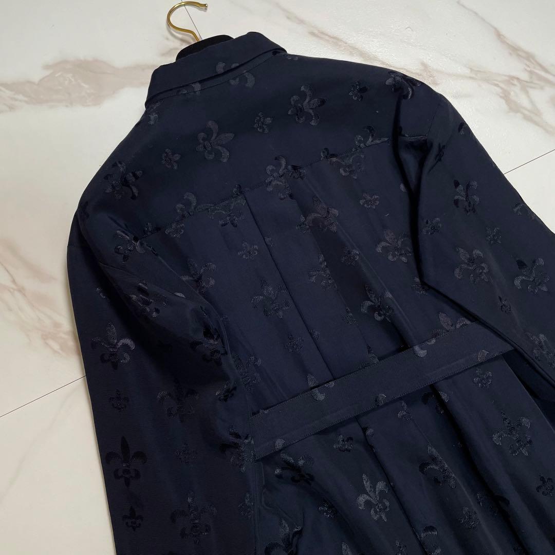 近年✨グレースコンチネンタル グログランジャガードシャツドレス 花柄 ネイビー