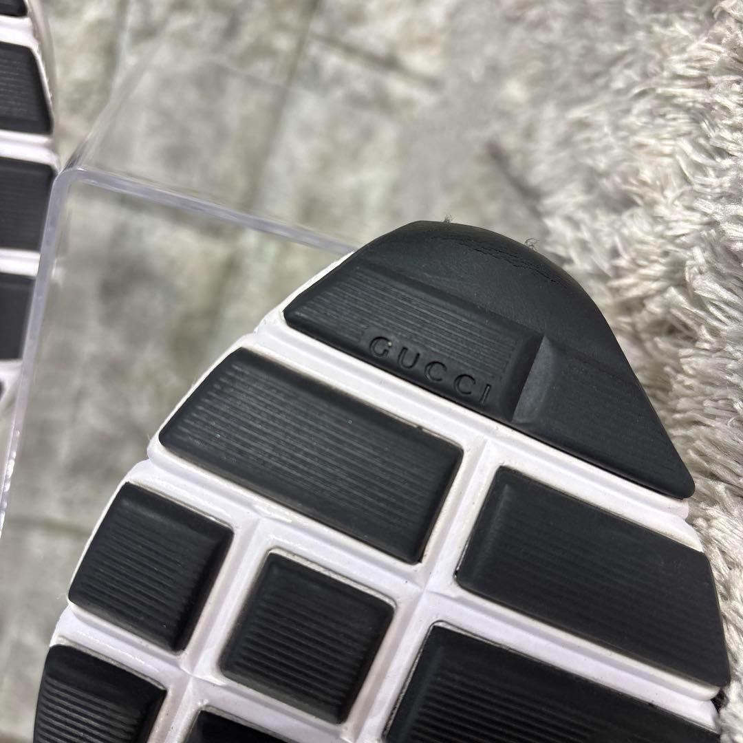 新品級❣️GUCCI グッチ ロゴマーク レザー スニーカー オールホワイト