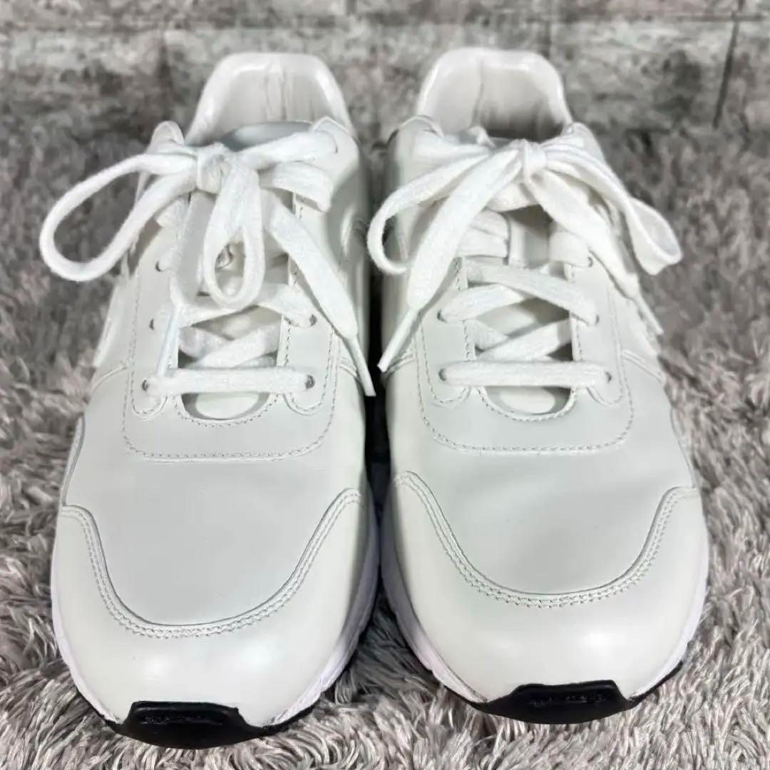 新品級❣️GUCCI グッチ ロゴマーク レザー スニーカー オールホワイト