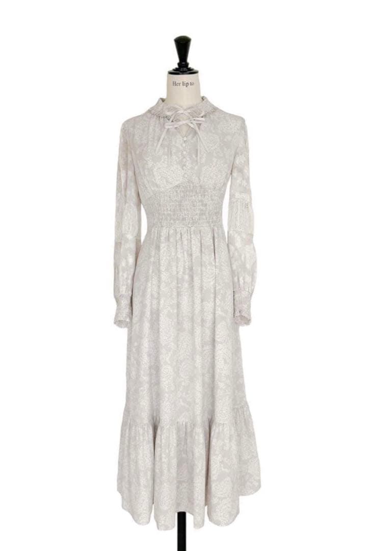 ワンピース herlipto Winter Floral Long-sleeve Dress