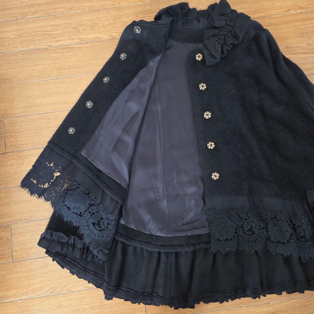 【4298】✨️美品✨️アルパカ黒ケープSIZUKA KOMURO