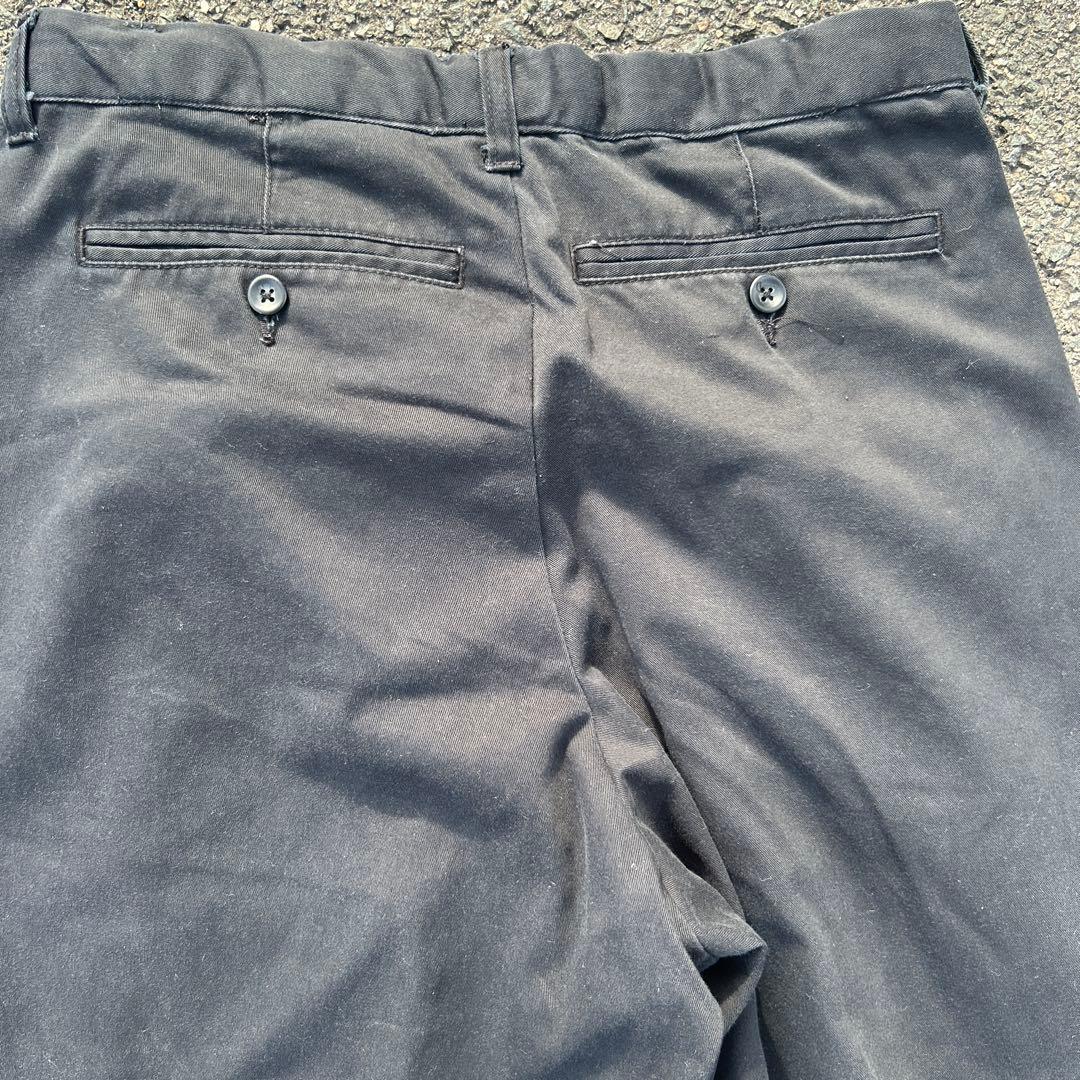 超極太 裾幅26cm ツータックチ Lee チノパン ブラック 30×28