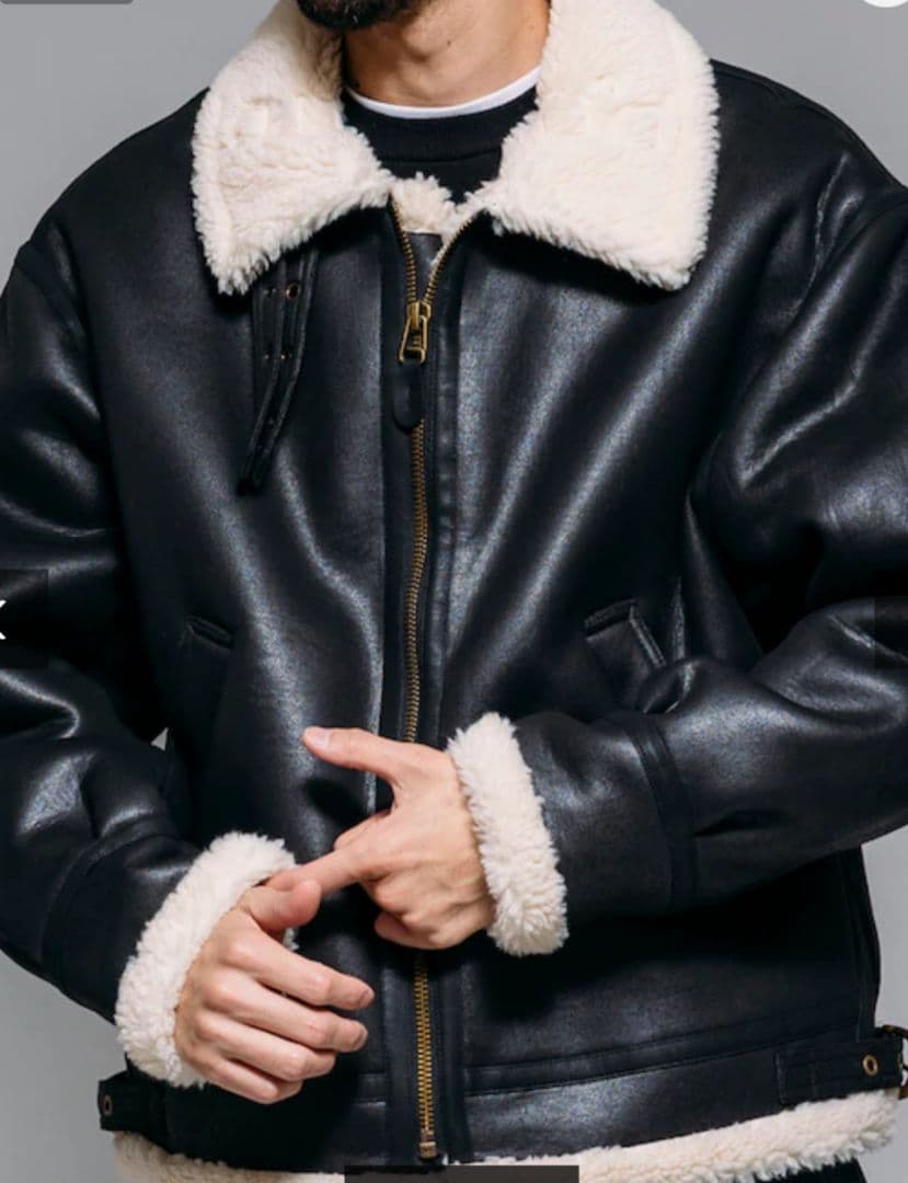 B-3 フェイクムートン ボア ジャケット　フライトジャケット