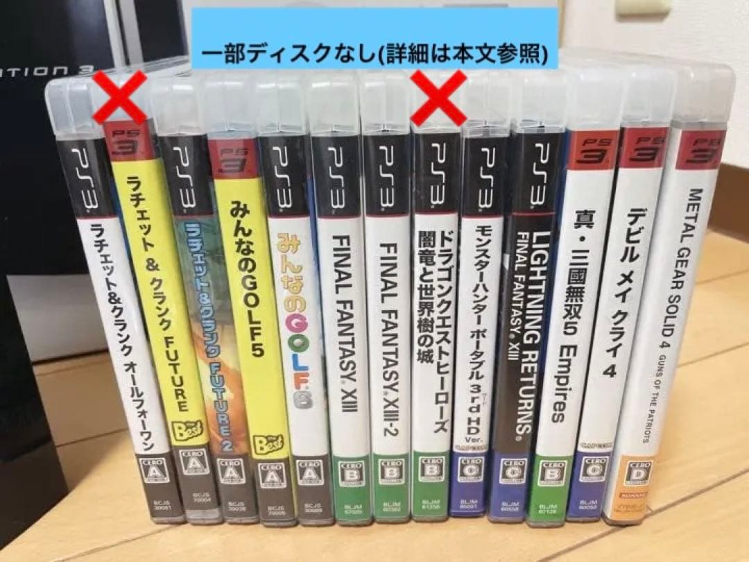 【ジャンク品】PlayStation3 CECHL00 80GB +ソフト付き